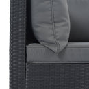 8-Pieces Outdoor Patio Furniture Sets, Garden Conversation Wicker Sofa Set, Single Sofa Combinable, Gray Cushions Black Wicker