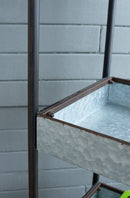 Homestead Galvanized Shelf Display 3 Tier - Metallic Gray by Unique Piece Furniture