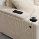 Convertible L Shaped Sectional Corner Couch With Armrest Storage Cup Holders USB Charger, Irregular Corner Oversized Comfy Modular Sofa by HouseOfZazla