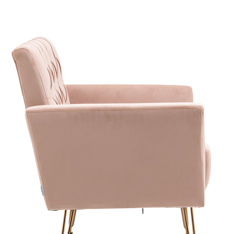 Accent Chair, leisure single sofa with Rose Golden feet