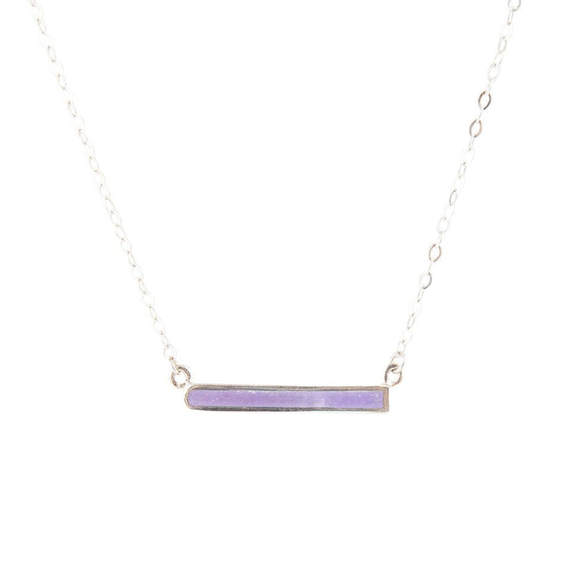 Dainty Amethyst Bar Necklace