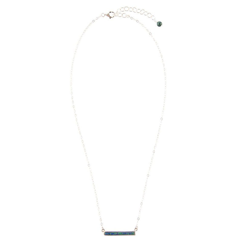 Dainty Azurite Bar Necklace