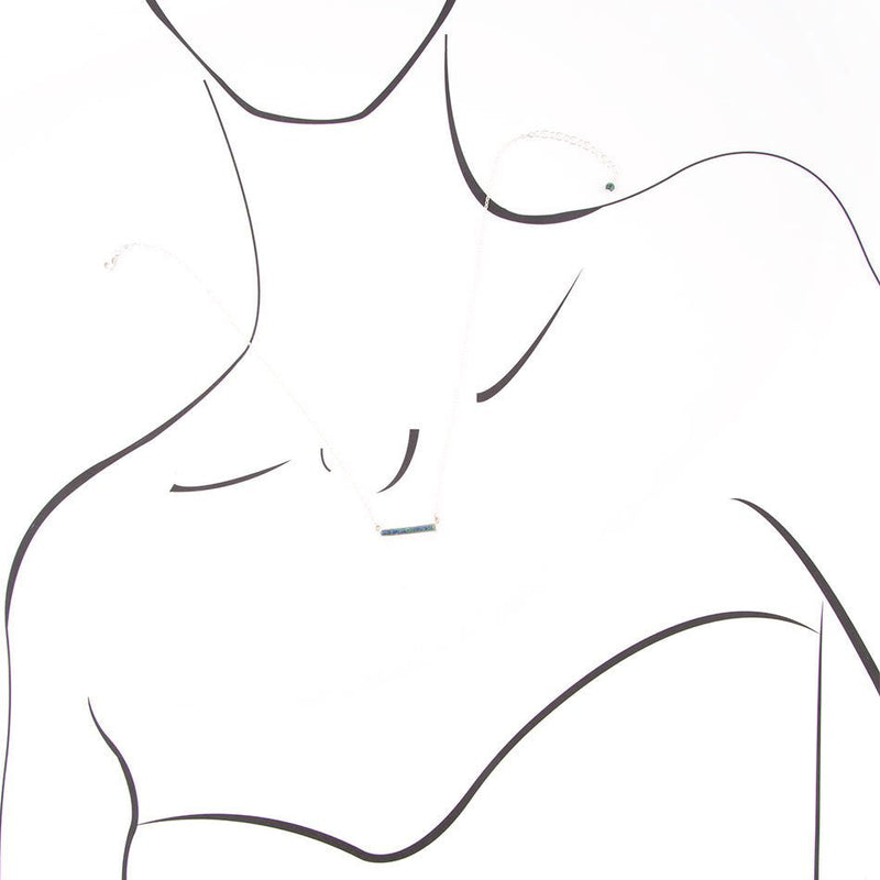 Dainty Azurite Bar Necklace