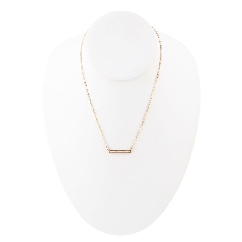 Dainty Botswana Agate Bar Necklace