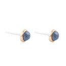 Dainty Lapis and Bronze Dot Earrings