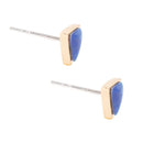 Dainty Blue Lapis Golden Triangle Stud