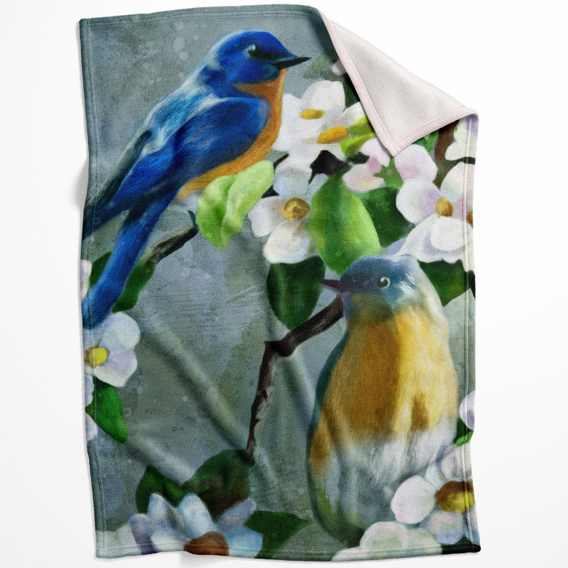 Daisy Blue Birds Blanket