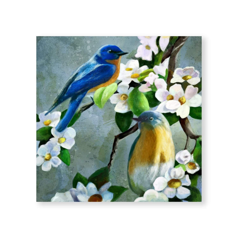 Daisy Blue Birds Canvas