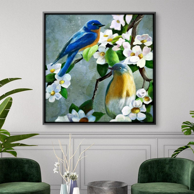 Daisy Blue Birds Canvas