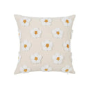 Daisy flora embroidered blue & white cushion cover living room decor by Decorbites