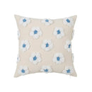 Daisy flora embroidered blue & white cushion cover living room decor by Decorbites