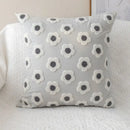 Daisy flora embroidered blue & white cushion cover living room decor by Decorbites