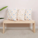 Daisy flora embroidered blue & white cushion cover living room decor by Decorbites