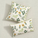 Daisy floral embroidery cream cushion cover living room pillow by Decorbites