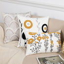 Daisy floral geometric embroidery pillowcase for living room decor by Decorbites