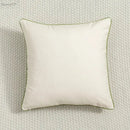 Daisy floral green leaves embroidery cushion cover living room by Decorbites