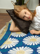 GobekUsa Daisy Flower Knitted Blanket - Elegant Floral Decorative Sofa Slipcover & Couch Cover