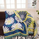 GobekUsa Daisy Flower Knitted Blanket - Elegant Floral Decorative Sofa Slipcover & Couch Cover