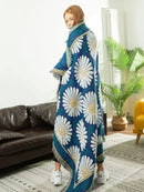 GobekUsa Daisy Flower Knitted Blanket - Elegant Floral Decorative Sofa Slipcover & Couch Cover