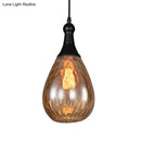 GobekUsa Daisy - Industrial Black/Brass Teardrop Ceiling Light Industrial Clear/Amber/Grey Water Glass 1-Light Bedroom Pendant Lighting Fixture