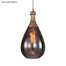GobekUsa Daisy - Industrial Black/Brass Teardrop Ceiling Light Industrial Clear/Amber/Grey Water Glass 1-Light Bedroom Pendant Lighting Fixture