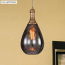 GobekUsa Daisy - Industrial Black/Brass Teardrop Ceiling Light Industrial Clear/Amber/Grey Water Glass 1-Light Bedroom Pendant Lighting Fixture