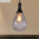 GobekUsa Daisy - Industrial Black/Brass Teardrop Ceiling Light Industrial Clear/Amber/Grey Water Glass 1-Light Bedroom Pendant Lighting Fixture