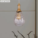 GobekUsa Daisy - Industrial Black/Brass Teardrop Ceiling Light Industrial Clear/Amber/Grey Water Glass 1-Light Bedroom Pendant Lighting Fixture