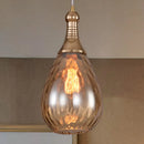 GobekUsa Daisy - Industrial Black/Brass Teardrop Ceiling Light Industrial Clear/Amber/Grey Water Glass 1-Light Bedroom Pendant Lighting Fixture