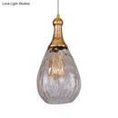 GobekUsa Daisy - Industrial Black/Brass Teardrop Ceiling Light Industrial Clear/Amber/Grey Water Glass 1-Light Bedroom Pendant Lighting Fixture