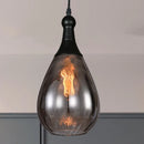 GobekUsa Daisy - Industrial Black/Brass Teardrop Ceiling Light Industrial Clear/Amber/Grey Water Glass 1-Light Bedroom Pendant Lighting Fixture
