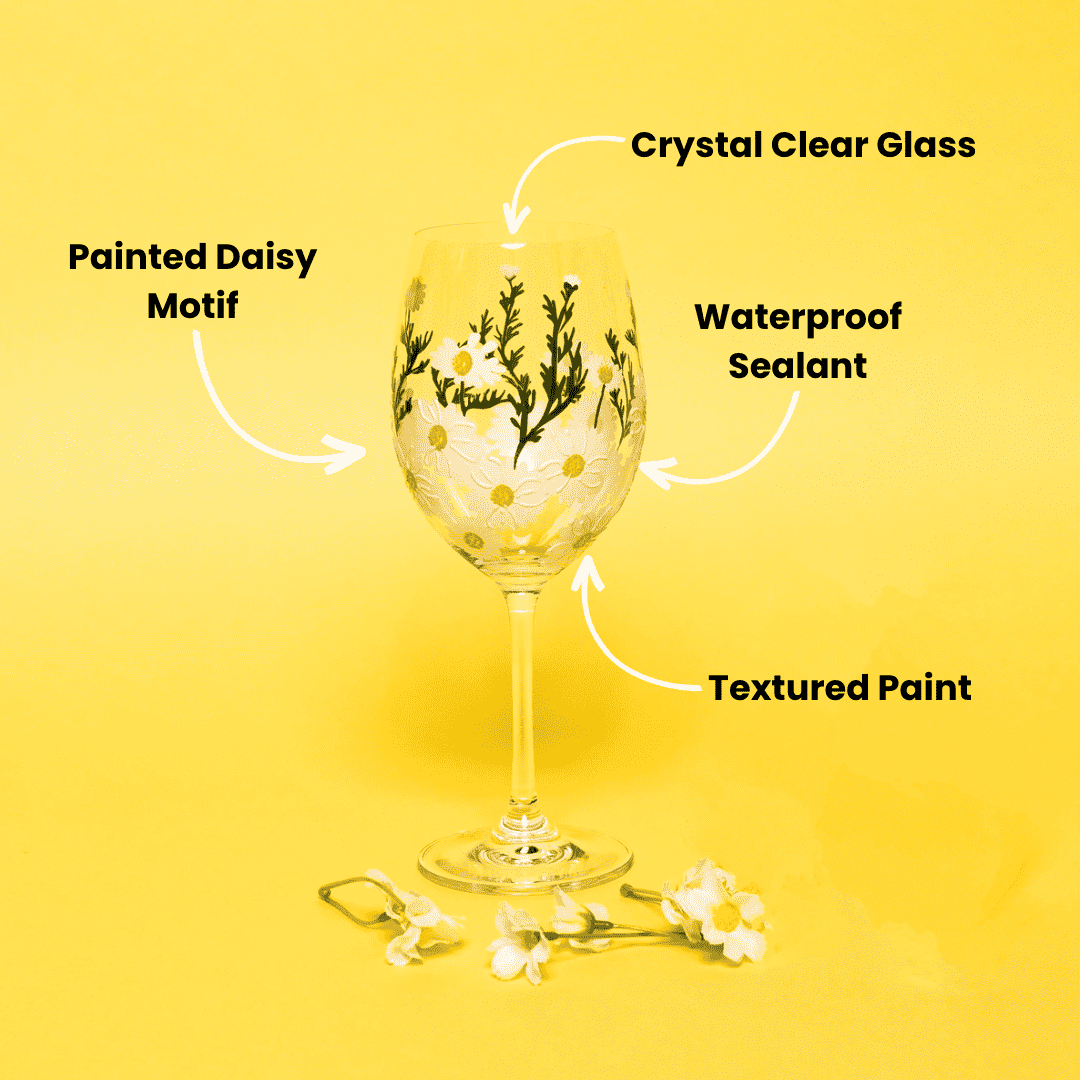Painted Daisy Wine Glasses, photo 5 of 7