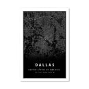Dallas Black Map Canvas