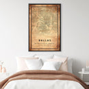 Dallas Vintage Map Canvas