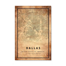 Dallas Vintage Map Canvas
