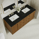James Martin Laurent 60" Dual Mount Double Bathroom Vanity, Honey Oak