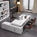 Halcyon · White L-Shaped Executive Desk