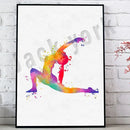 Dance king yoga print set of 6 rainbow watercolor posters bedroom art by Decorbites