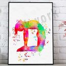 Dance king yoga print set of 6 rainbow watercolor posters bedroom art by Decorbites