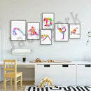 Dance king yoga print set of 6 rainbow watercolor posters bedroom art by Decorbites