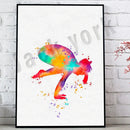 Dance king yoga print set of 6 rainbow watercolor posters bedroom art by Decorbites