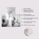 Modern black & white dandelion canvas wall art 3 piece set living room by Decorbites