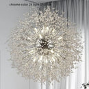 GobekUsa Dandelion Gold/Chrome Chandelier with Crystals, G9 Pendant Lights for Elegant Lighting
