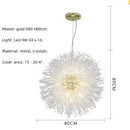 GobekUsa Dandelion Gold/Chrome Chandelier with Crystals, G9 Pendant Lights for Elegant Lighting