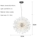 GobekUsa Dandelion Gold/Chrome Chandelier with Crystals, G9 Pendant Lights for Elegant Lighting