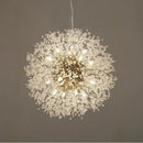 GobekUsa Dandelion Gold/Chrome Chandelier with Crystals, G9 Pendant Lights for Elegant Lighting