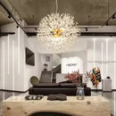 GobekUsa Dandelion Gold/Chrome Chandelier with Crystals, G9 Pendant Lights for Elegant Lighting
