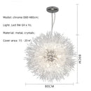 GobekUsa Dandelion Gold/Chrome Chandelier with Crystals, G9 Pendant Lights for Elegant Lighting