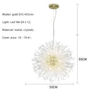 GobekUsa Dandelion Gold/Chrome Chandelier with Crystals, G9 Pendant Lights for Elegant Lighting