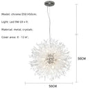 GobekUsa Dandelion Gold/Chrome Chandelier with Crystals, G9 Pendant Lights for Elegant Lighting